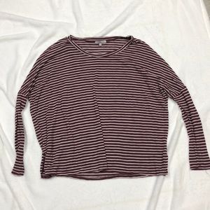 Maroon and white striped long sleeve